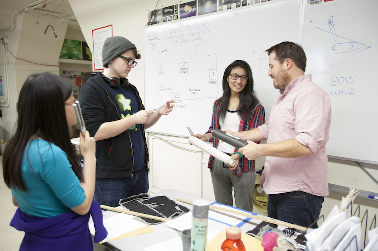 students studying physics