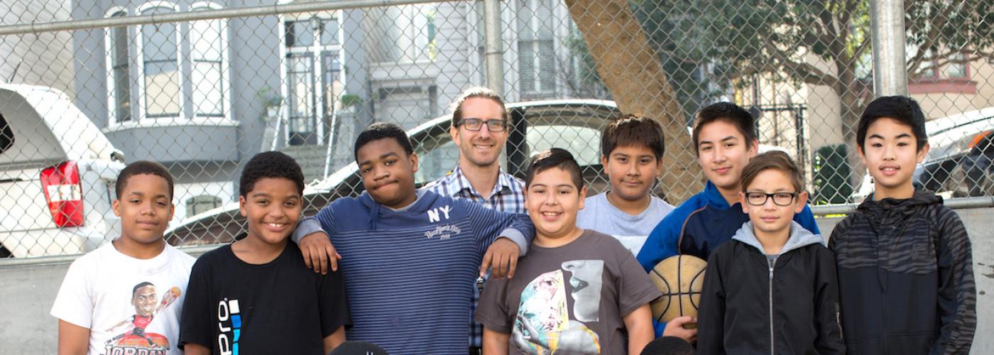 gateway middle school students with teacher