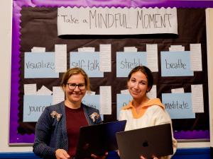 Two teachers with laptops