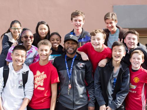 Gateway Middle School students at recess
