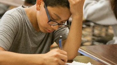 Student hard at work