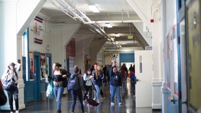 Students in the hall at Gateway High School