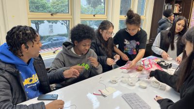 students making jewerly