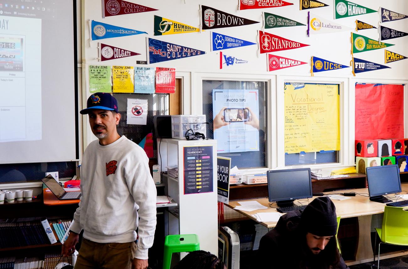 teacher in college room